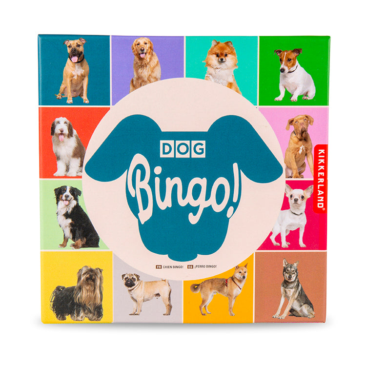 Kikkerland Play Dog Bingo Gesellschaftsspiel 54 Rassen