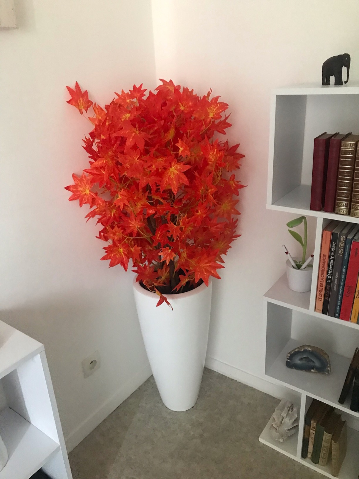 vidaXL Ahornbaum künstlich 120 cm Kunstpflanze Rot Topf
