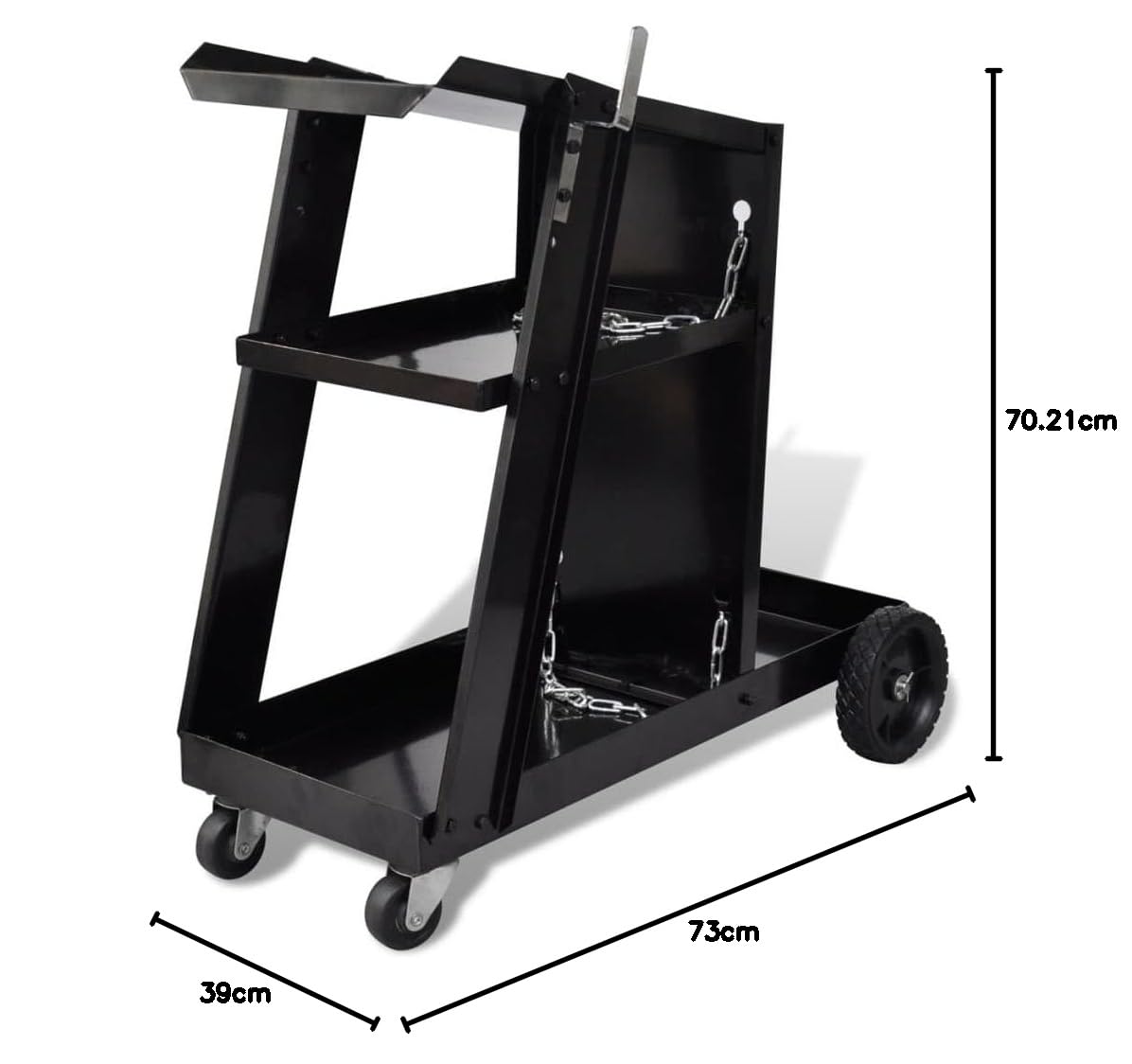 vidaXL Schweißwagen Handwagen Schwarz Stahl 40 kg 3 Regale