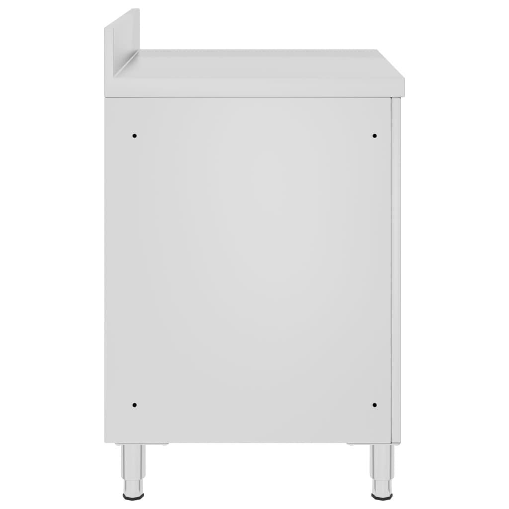 vidaXL Gastro Arbeitstisch Schrank Edelstahl 60x60x96cm