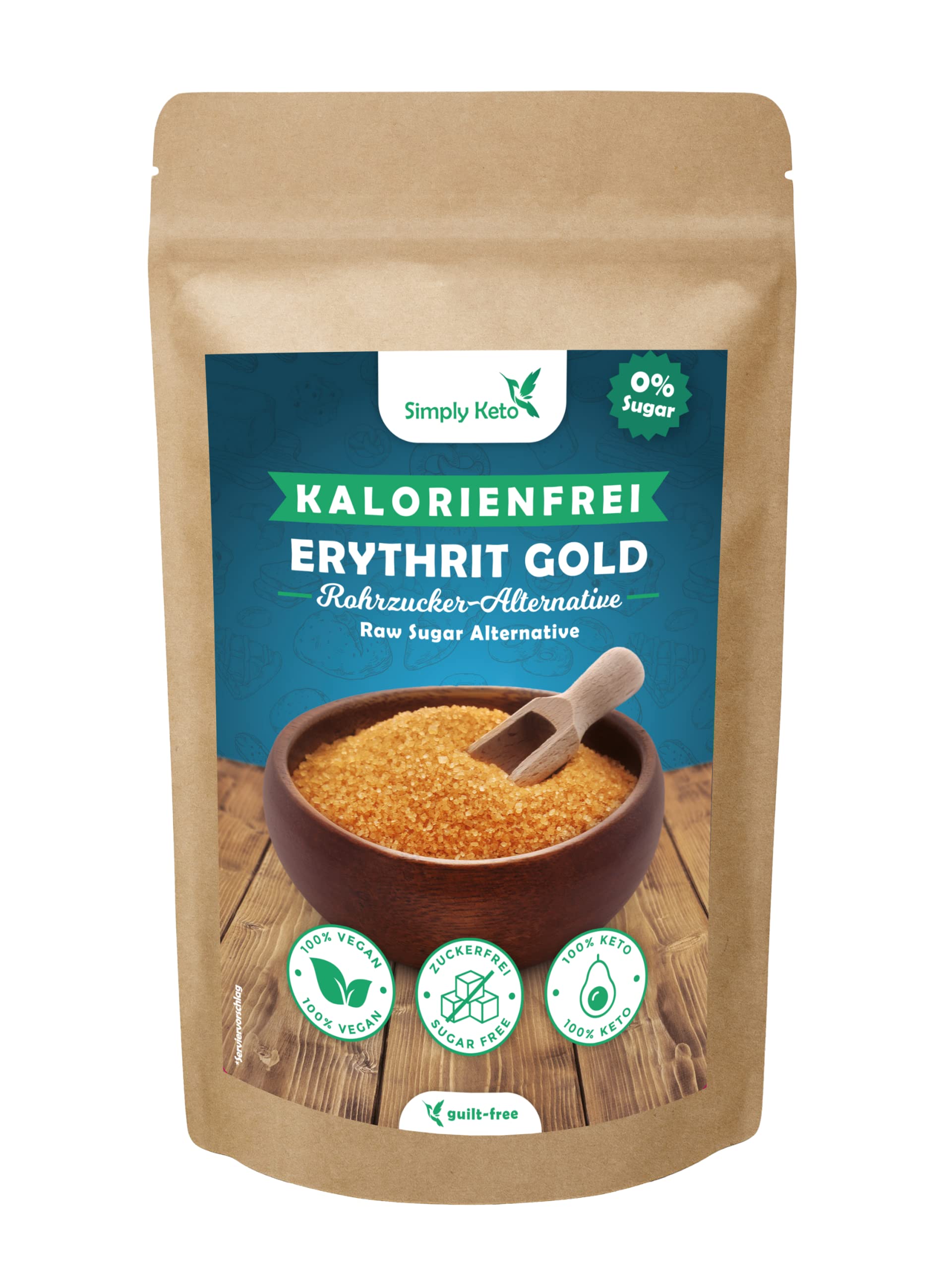 Simply Keto Erythrit Gold brauner Zuckerersatz 400 g keto