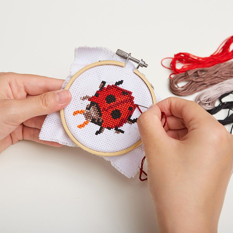 Kikkerland Ladybug Mini Stickset Kreuzstich Marienkäfer