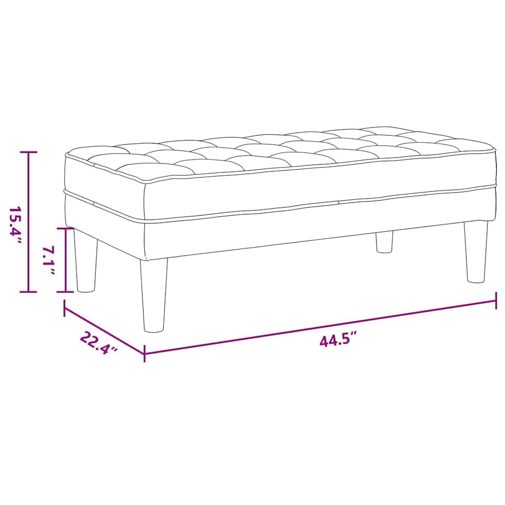 vidaXL Bank mit Kissen Hellgrau 113x57x39 cm Samt