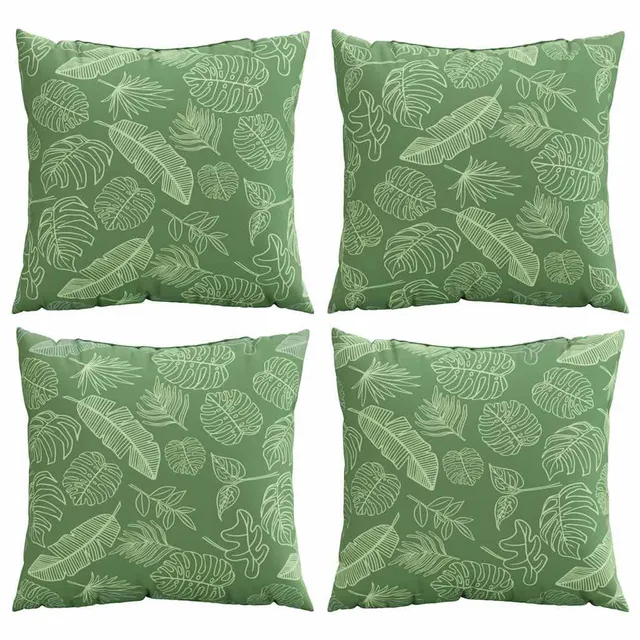 vidaXL Kissen Blattmuster 40x40 cm 4er Polyester