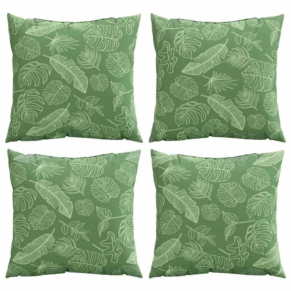 vidaXL Kissen Blattmuster 40x40 cm 4er Polyester