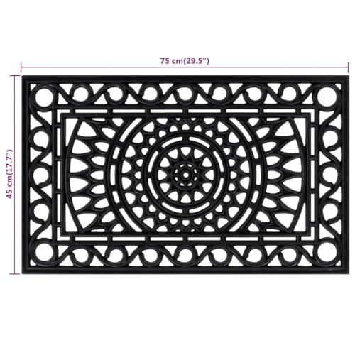 vidaXL Heim & Garten Fußmatte Rechteckig 45x75 cm Gummi