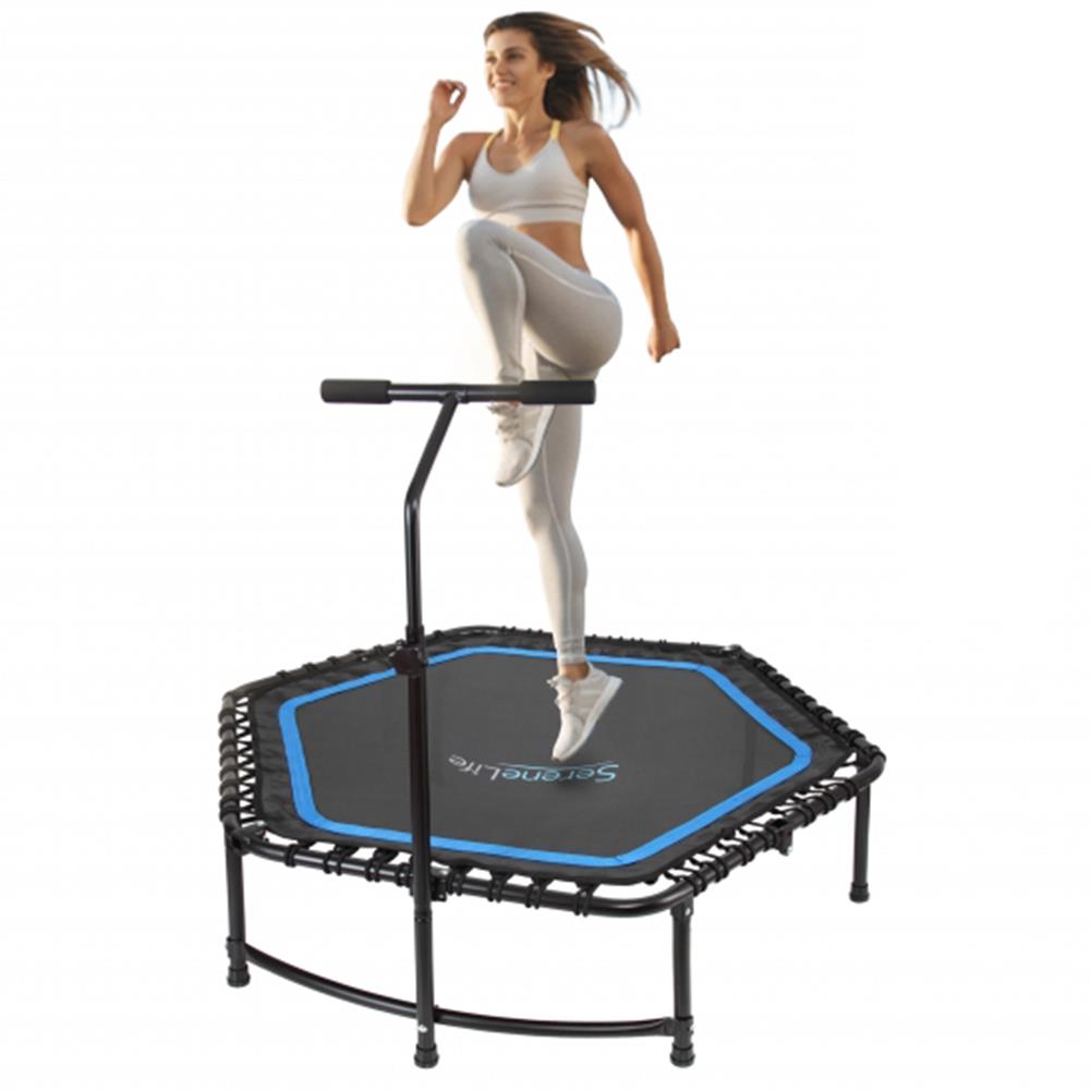 Serenelife Fitness Trampolin 48 Zoll klappbar Haltestange