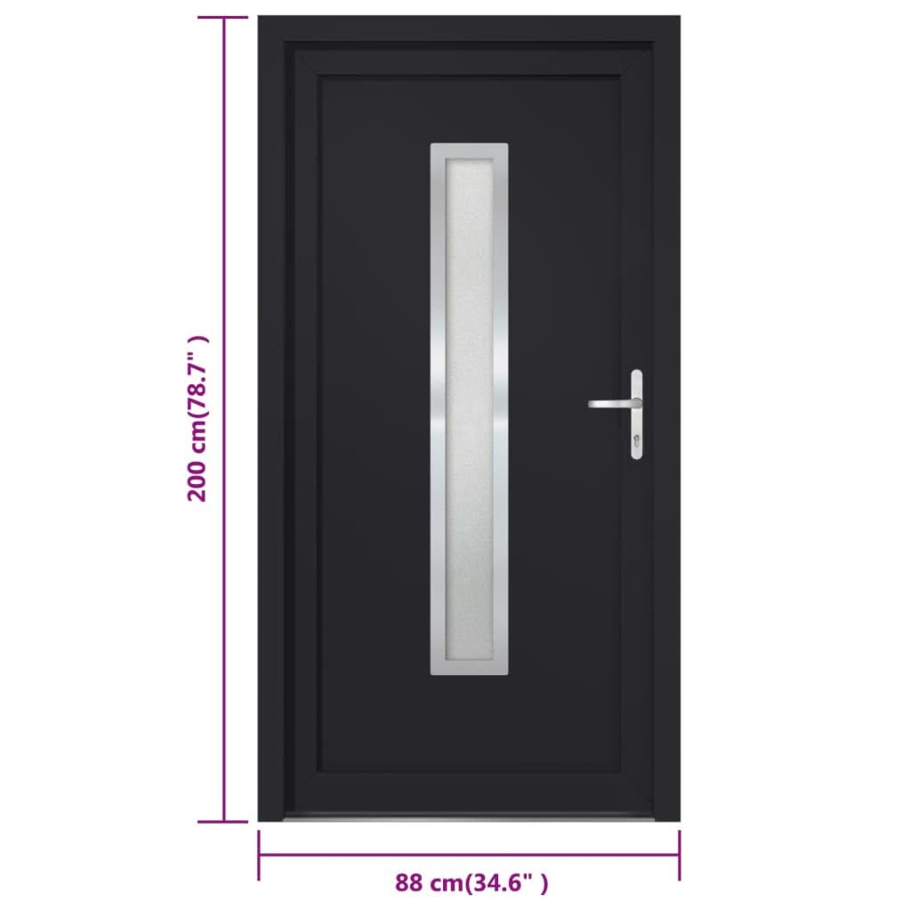 vidaXL Heim & Garten Haustür Anthrazit PVC Isolierverglasung sicher