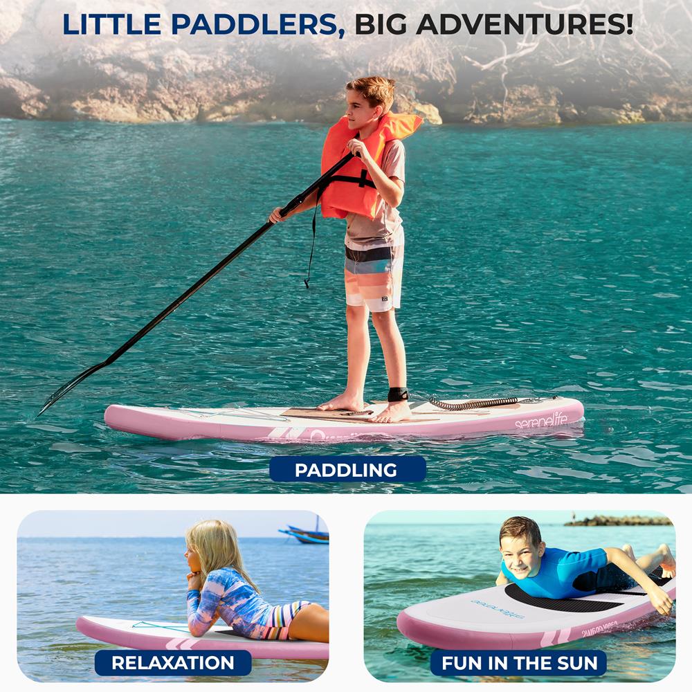 Serenelife SUP Knee Boards Kinder SUP aufblasbar 236cm mit Paddel