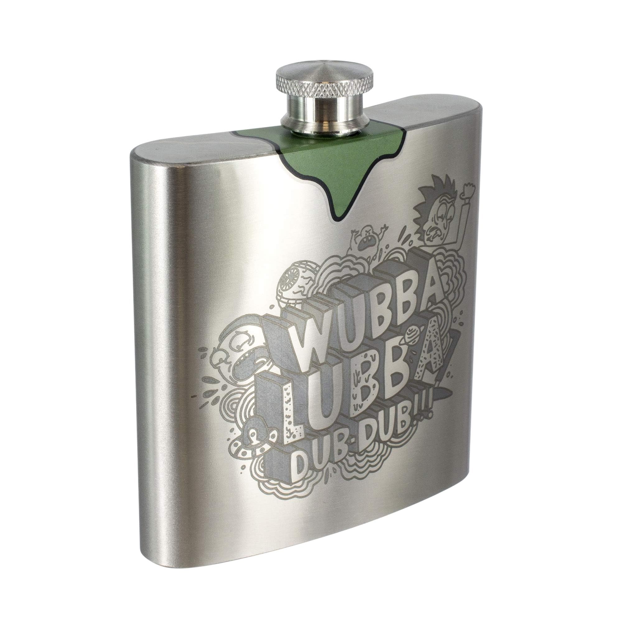 Paladone Rick & Morty Wubba Lubba Dub Flachmann 177ml Edelstahl