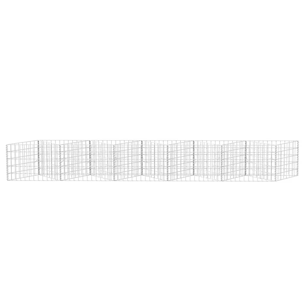 vidaXL Gabionenkorb Hochbeet Stahl 300x30x50 cm verzinkt