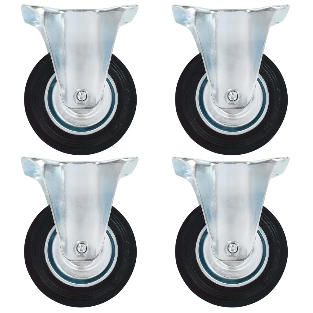 vidaXL Bockrollen 4 Stück Gummi 100mm Möbelrollen Set