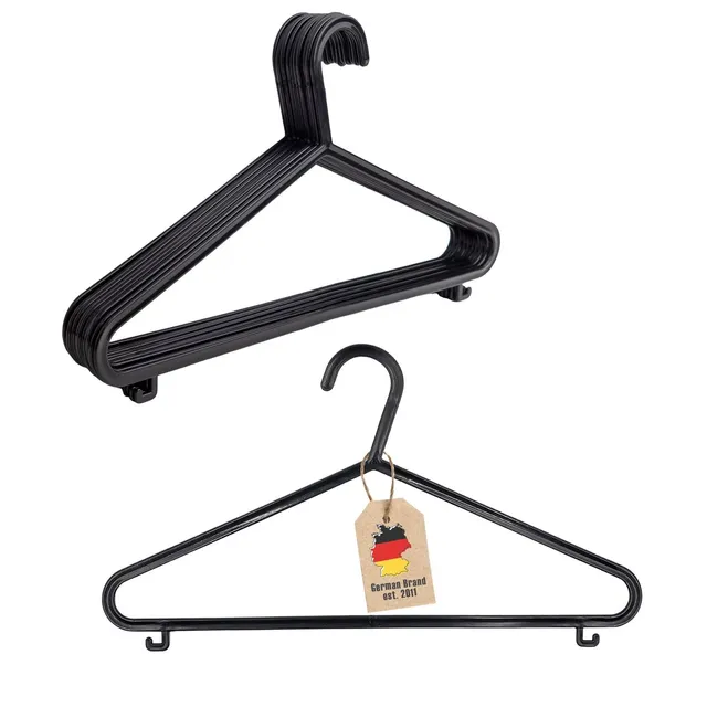 Intirilife Kleiderbügel Schwarz 10 Stück Kunststoff 36 cm