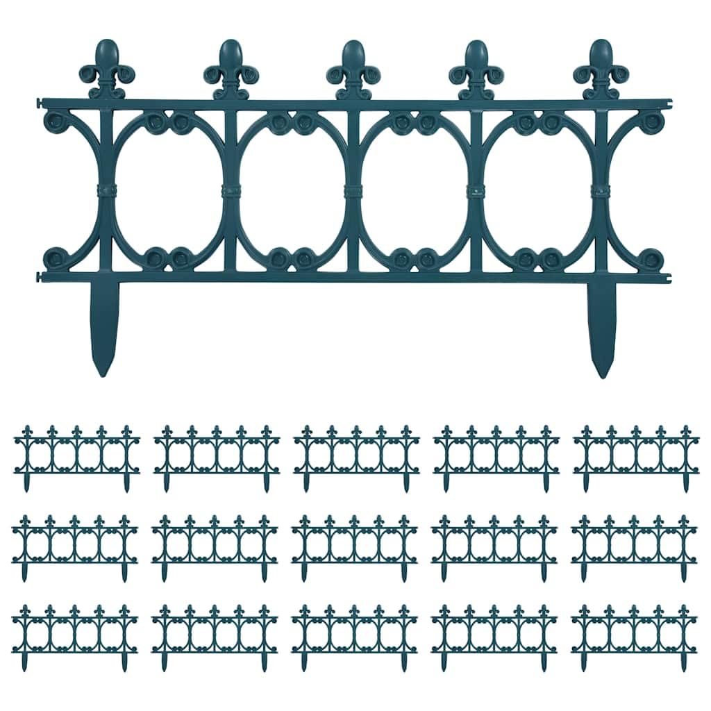 vidaXL Heim & Garten Rasenkante Grün 10m PP 16-tlg