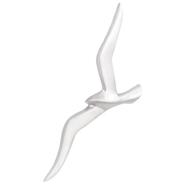 vidaXL Möwe 2 pcs Wandskulptur Silber Aluminium 45 cm