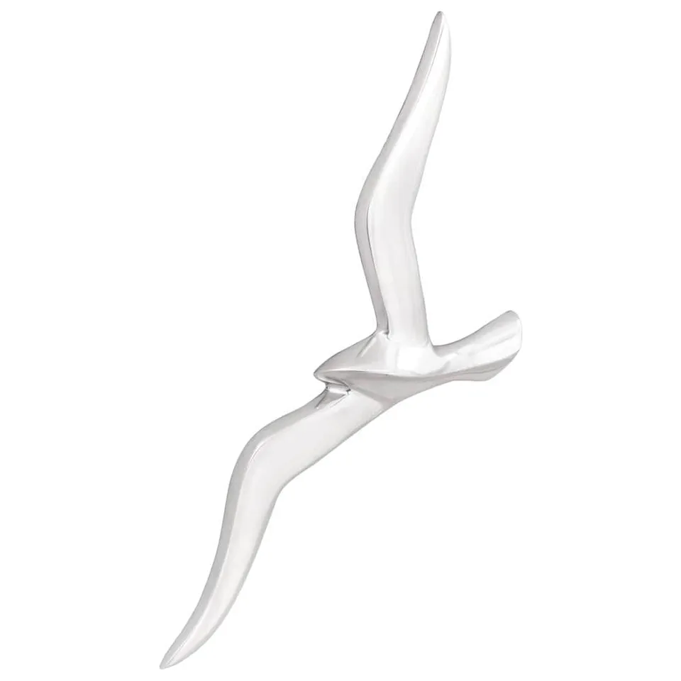 vidaXL Möwe 2 pcs Wandskulptur Silber Aluminium 45 cm