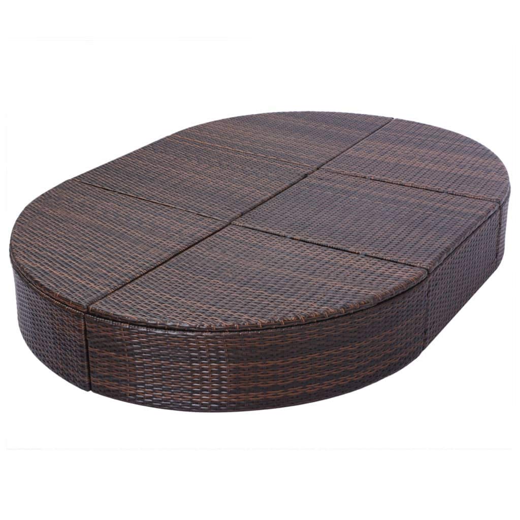 vidaXL Heim&Garten Loungebett Braun 200x140cm PE-Rattan