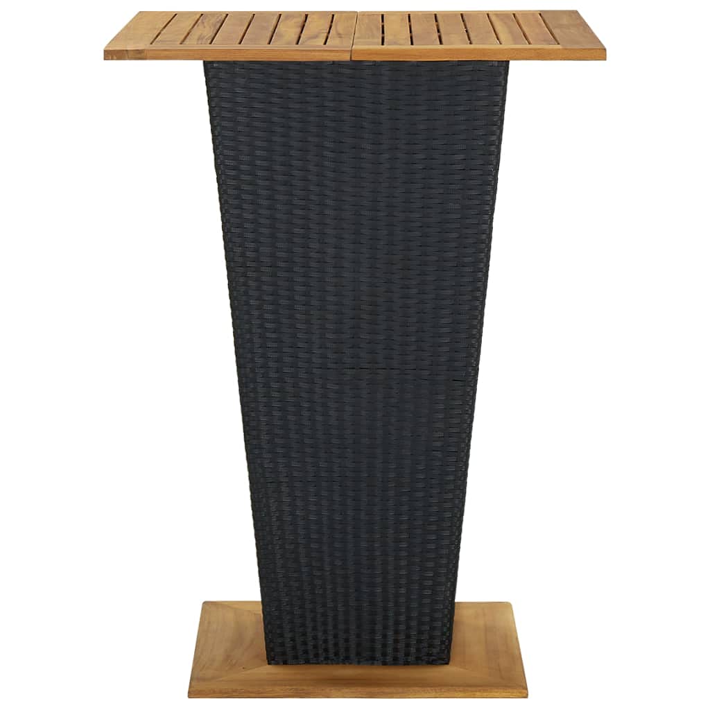 vidaXL Heim & Garten 5-tlg. Gartenbar-Set Rattan Schwarz mit Kissen