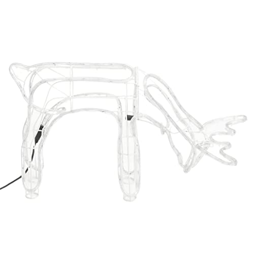 vidaXL Heim & Garten Rentier Silhouetten 2Stk Kaltweiß