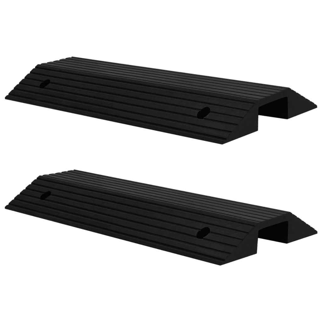 vidaXL Schwellenrampe 2X Rollstuhlrampe Gummi 80x40x8cm Schwarz