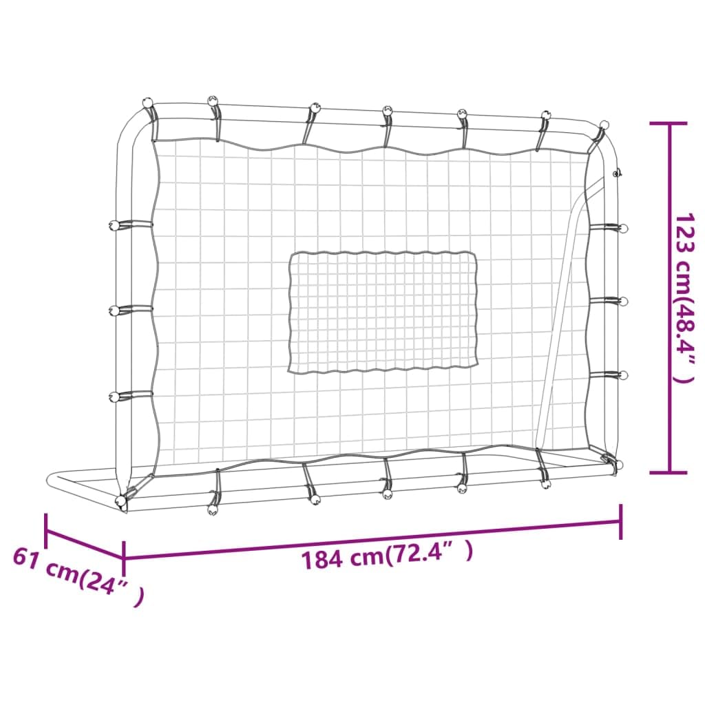 vidaXL Sportartikel Fußball-Rebounder 184x61x123 cm Stahl PE weiß