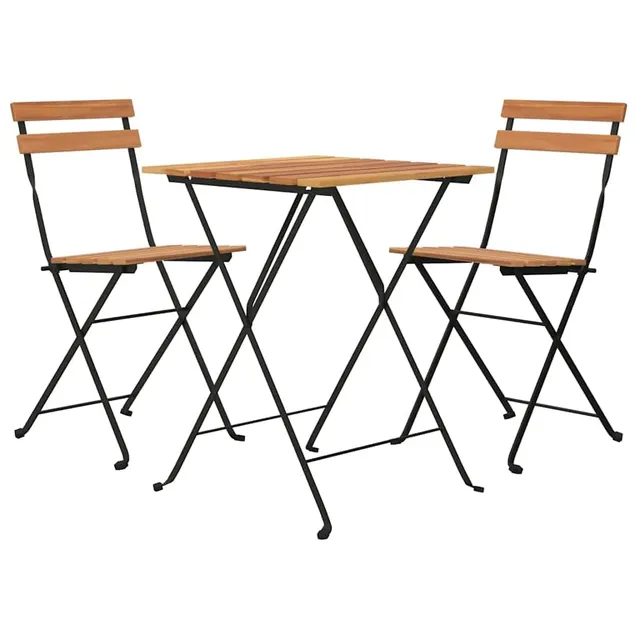 vidaXL Heim & Garten Bistro Set 3-tlg Teak klappbar