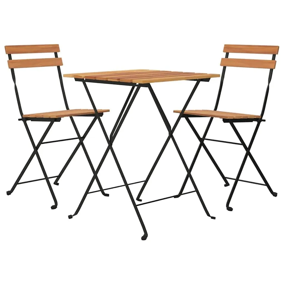 vidaXL Heim & Garten Bistro Set 3-tlg Teak klappbar