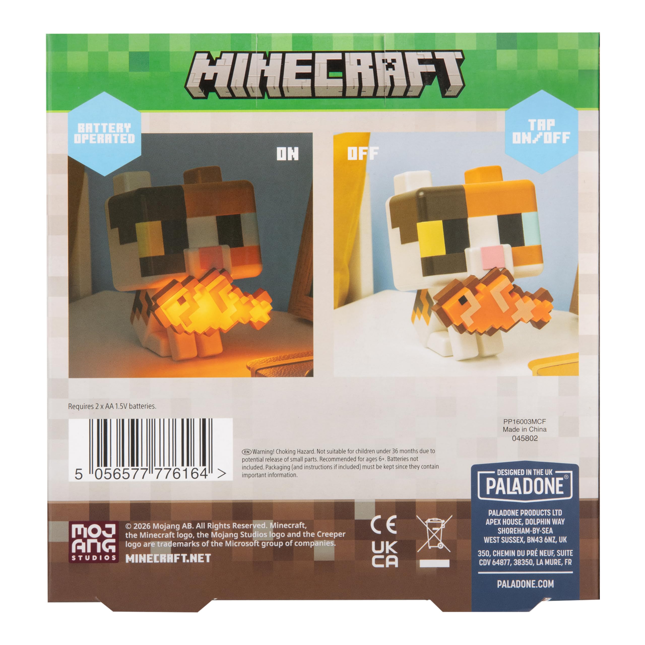 Paladone Lighting Minecraft Cat GloBuddies Lampe 15 cm