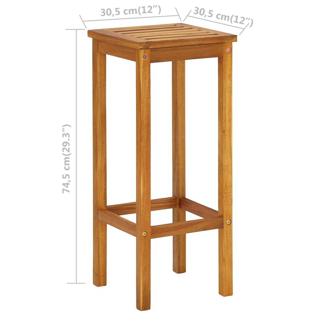 vidaXL Heim & Garten Balkon-Bar-Set 3-tlg. Akazienholz Tisch Stuhl