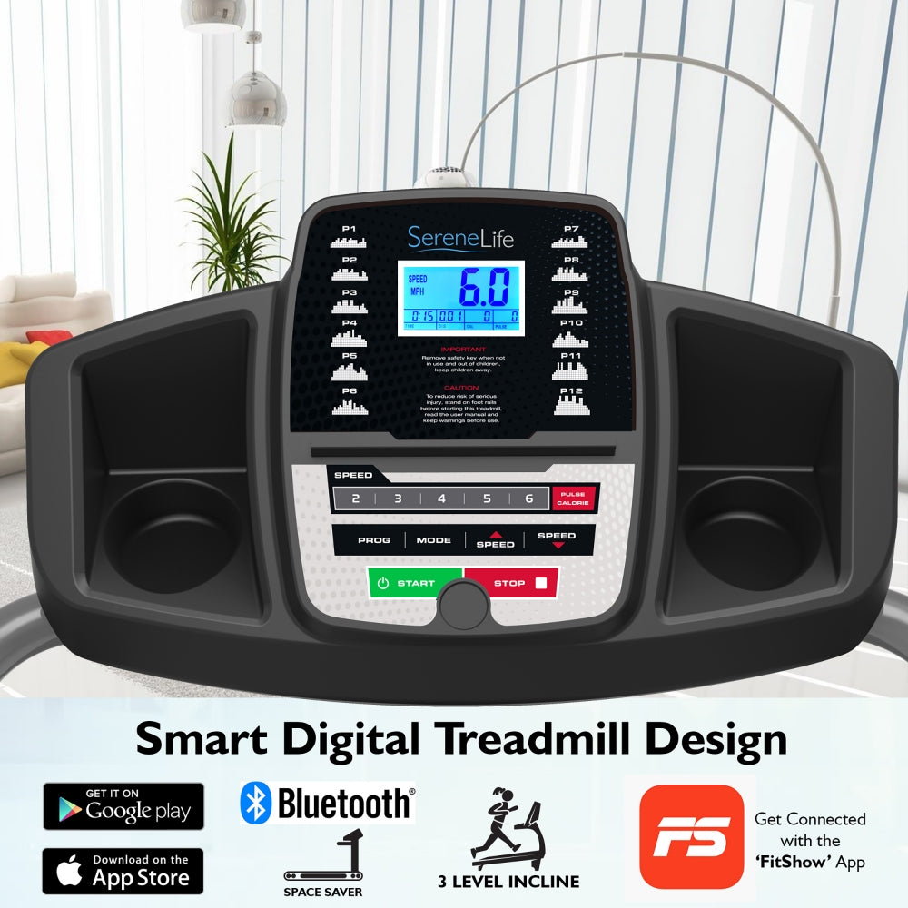 Serenelife Fitness Laufband klappbar Bluetooth kompakt 9,6 km/h