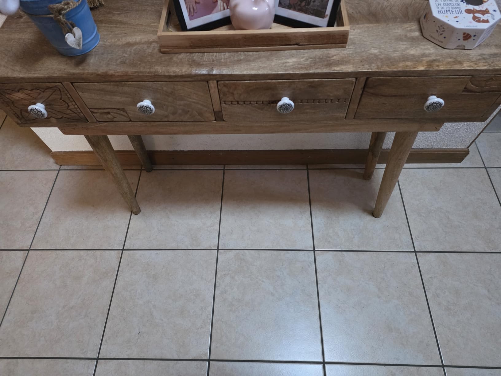 vidaXL Möbel Konsolentisch 110x30x75 cm Massivholz Mango