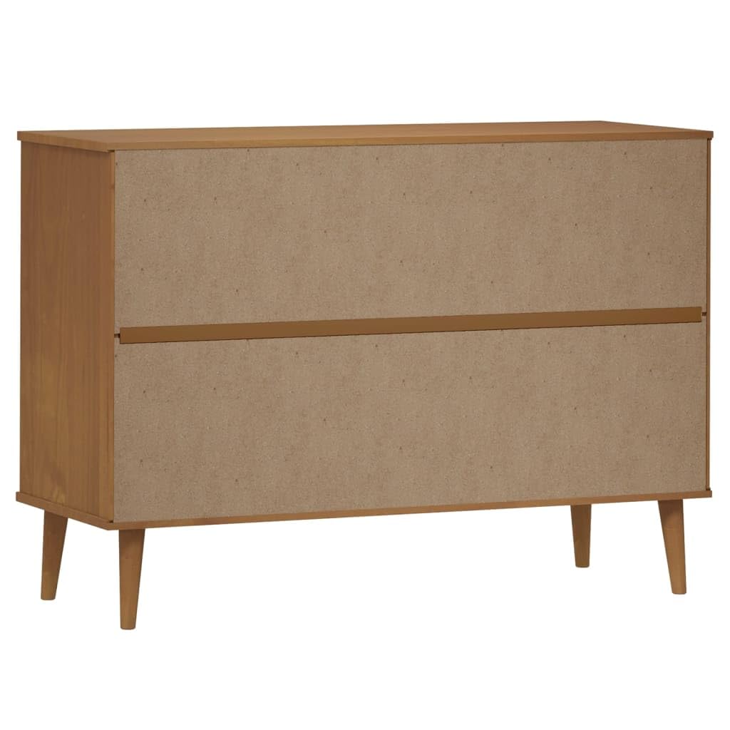 vidaXL Kommode Braun-Weiß 113 cm Kiefer 6 Schubladen