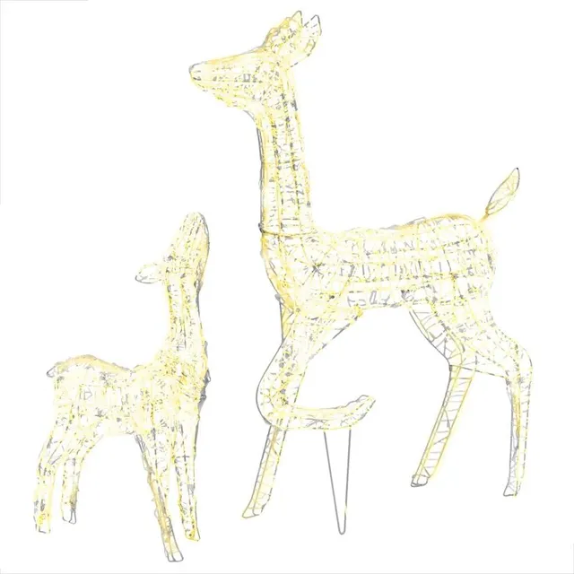 vidaXL Rentier Familie LED Weihnachtsdeko warmweiß 160 LEDs Acryl
