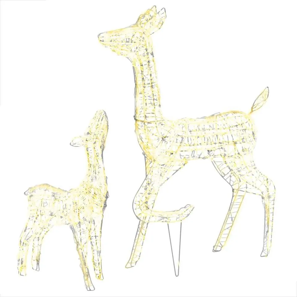 vidaXL Rentier Familie LED Weihnachtsdeko warmweiß 160 LEDs Acryl