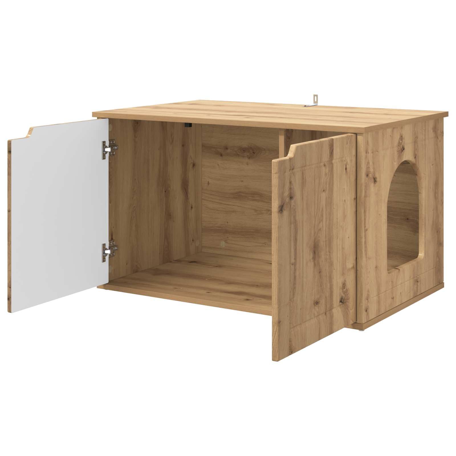 vidaXL Tierbedarf Katzenhaus Artisan-Eiche 85x55x50,5 cm Holz
