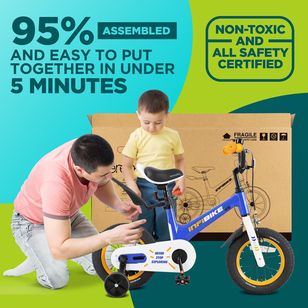 Serenelife Bicycle Kinderfahrrad 12 Zoll mit Stützrädern
