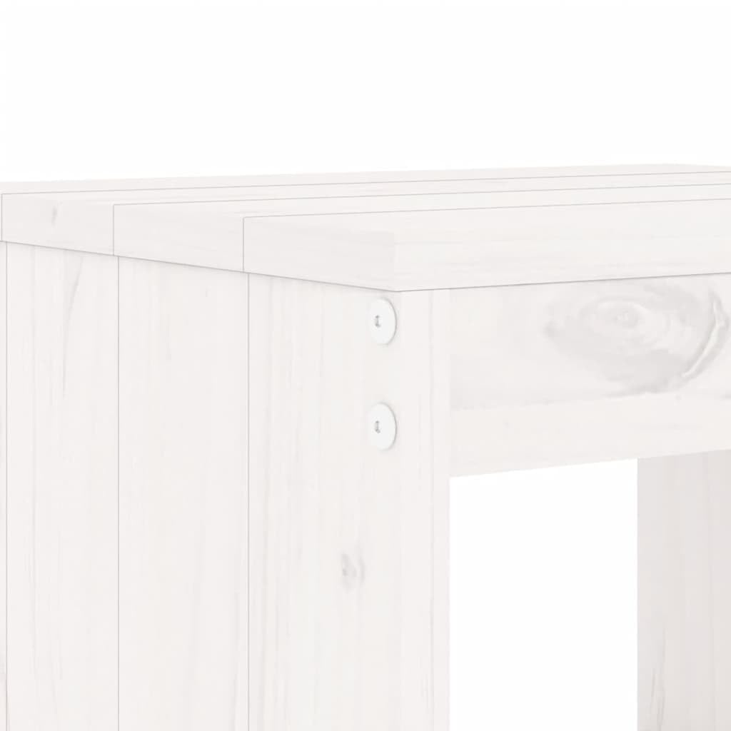 vidaXL 3-TLG. Bistro-Set Weiß Bistrotisch Weiße Kiefer Massivholz