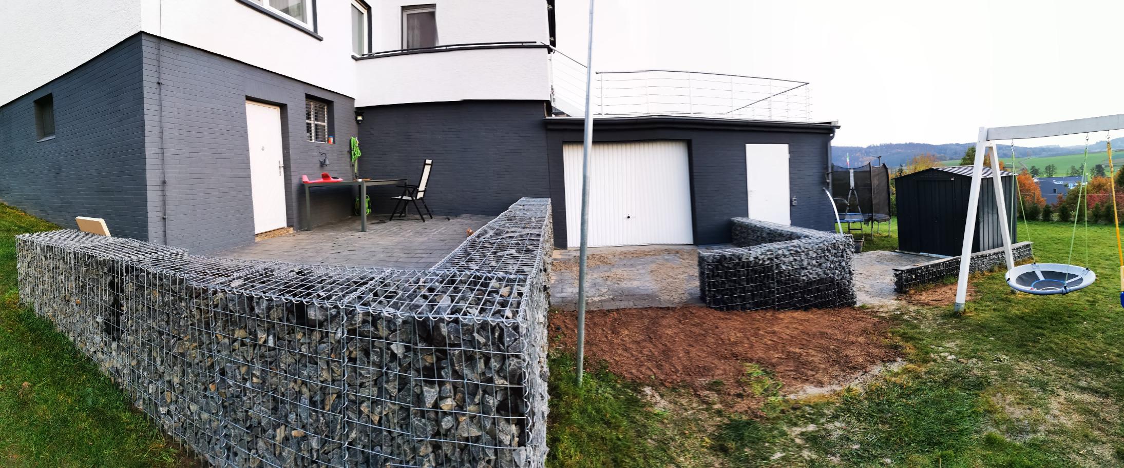vidaXL Heim & Garten Gabionenwand Stahl 100x20x150 cm verzinkt