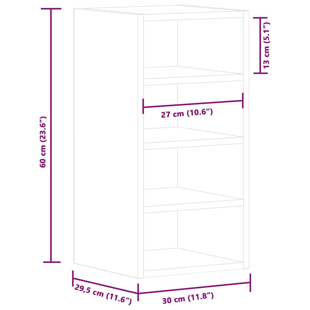 vidaXL Riga Hängeschrank Schwarz 30x60 cm Holzwerkstoff