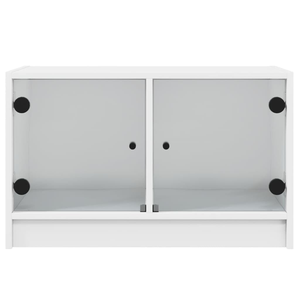vidaXL TV-Schrank Glastüren Weiß 68x37x42 cm Lowboard
