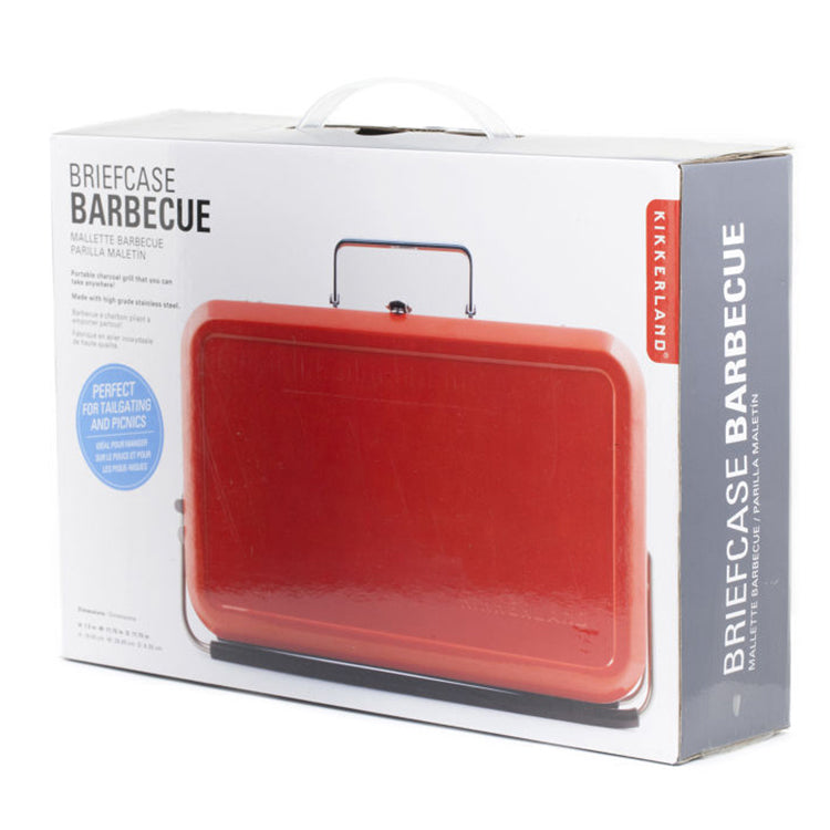 Kikkerland Briefcase BBQ Holzkohlegrill rot tragbar für 2