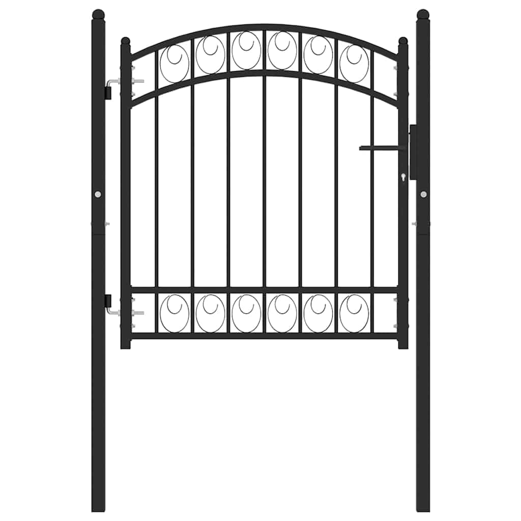 vidaXL EMMEN Zauntor 104x86cm Stahl Schwarz Bogen