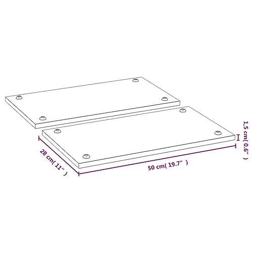 vidaXL Herdabdeckplatten 2 Stk. 50x28 cm Bambus