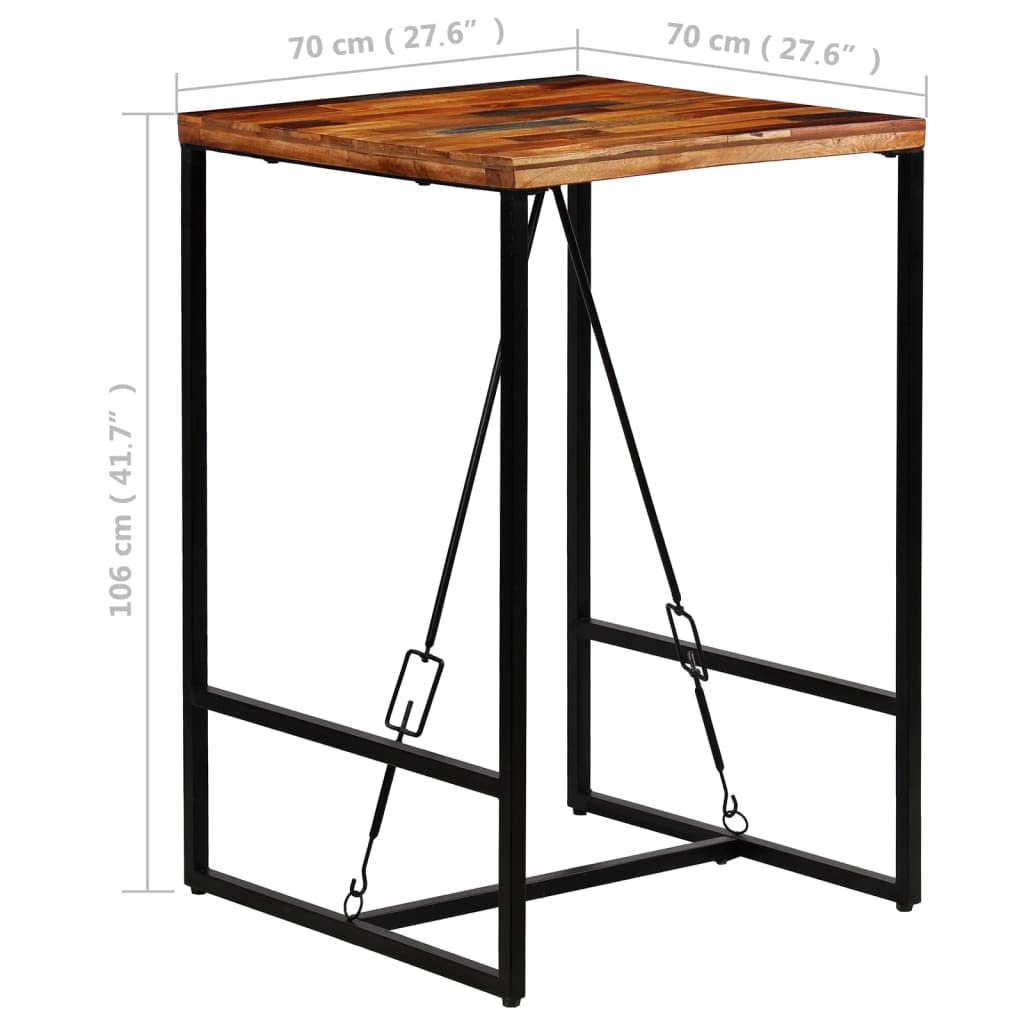vidaXL Bartisch Altholz massiv 70x70x106 cm Stehtisch