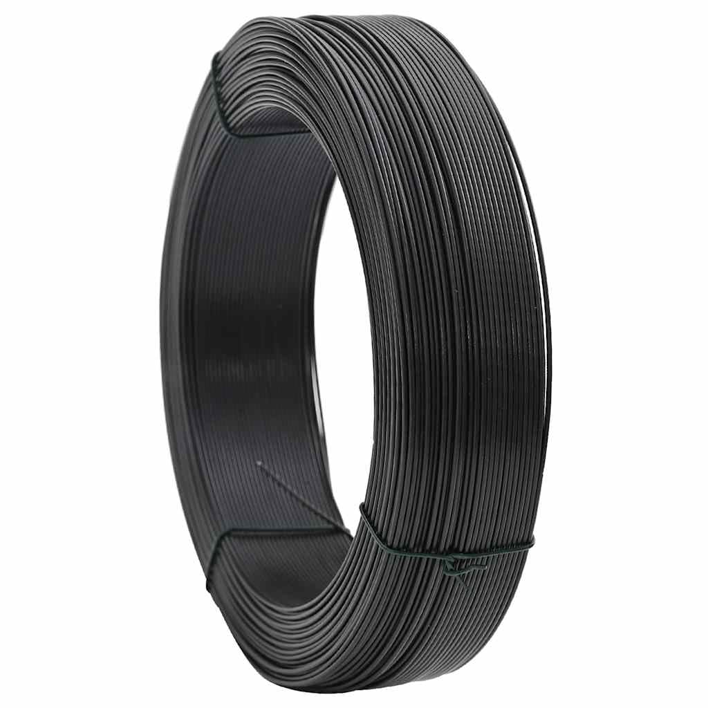 vidaXL Stahldraht 250 m Anthrazit Bindedraht Zaun PVC