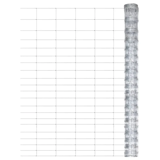 vidaXL Gartenzaun 50x1,25 m Drahtzaun verzinkt silber