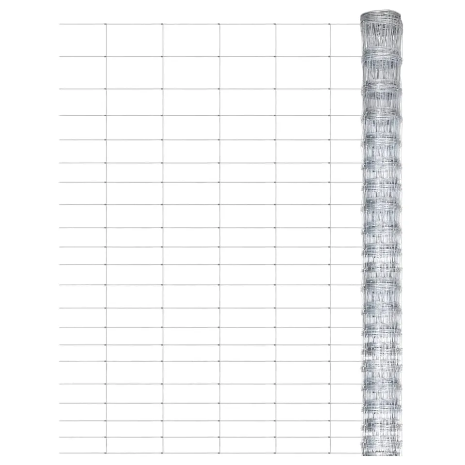 vidaXL Gartenzaun 50x1,25 m Drahtzaun verzinkt silber