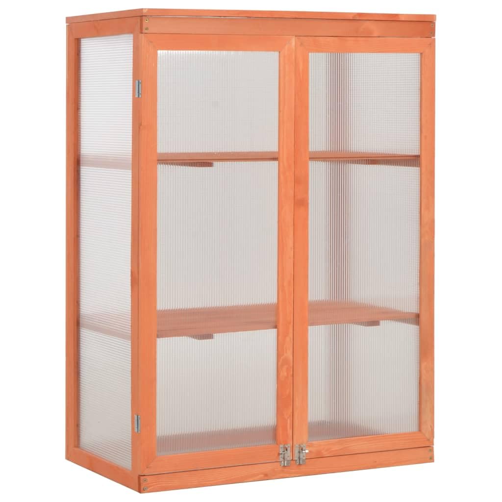 vidaXL Gewächshaus-Schrank Holz 75x47x109 cm 2 Böden