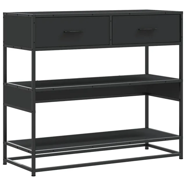 vidaXL Konsolentisch Schwarz 90x35x80 Holzwerkstoff Ablage