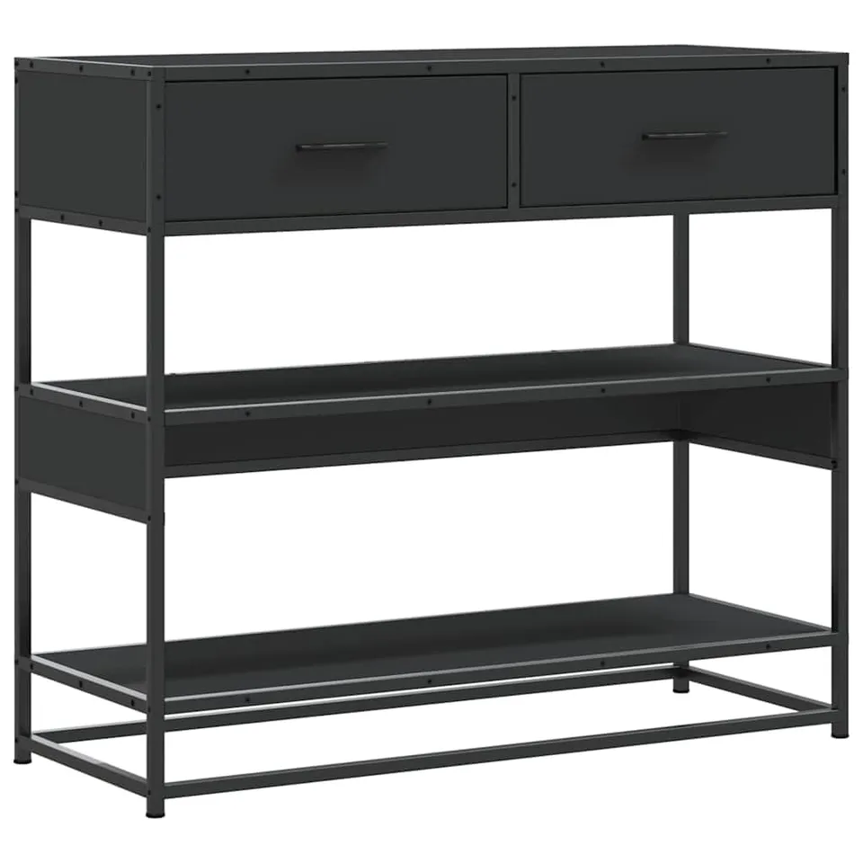 vidaXL Konsolentisch Schwarz 90x35x80 Holzwerkstoff Ablage